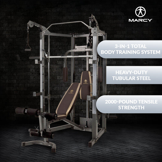 Marcy Combo Smith Heavy-Duty Total Body Strength Home Gym Workout Machine - 71714
