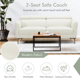 Costway Modern Loveseat Sofa 72.5" with Adjustable Headrest New - HV10184WL-12WH