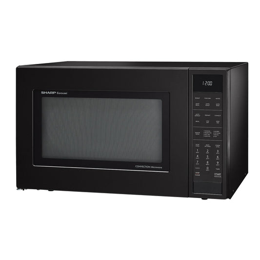 SHARP  1.5 cu. ft. 900W Sharp Matte Black Carousel Convection Microwave Oven - SMC1585BB-KT