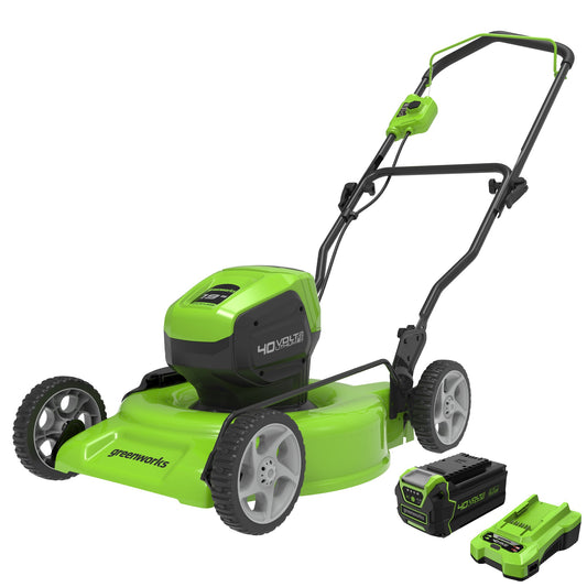 Greenworks 40V 19" Cordless Battery Push Mower w/ 4.0Ah USB Battery & Charger - 2524902