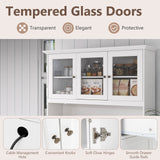 Costway Kitchen Pantry Storage Cabinet 77" with LED Lights and Power Outlets New - JV11631US-WH+