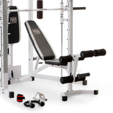 Marcy 5276 Combo Smith Heavy-Duty Total Body Strength Home Gym Machine, White - 84823