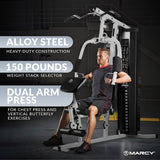 Marcy Dual-Functioning Upper Lower Body Fitness Workout 150-Pound Stack Home Gym - 84824