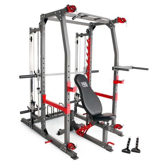 Marcy Pro Smith Machine Weight Bench Home Gym Total Body Workout Training System - 84825