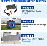 WEIZE 36V 105AH LiFePO4 Bluetooth Battery, 200A BMS, Deep Cycle – BAC-0125VWEI