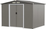 Costway Metal Storage Shed 8' x 6' with Sliding Double Lockable Doors New - GT3859LDG+