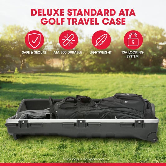 SKB Cases ATA Deluxe Standard Hard Plastic Storage Wheeled Golf Bag Travel Case  - 93190