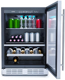 Elica -  Single Door, Dual Zone, Beverage and Wine Center, 23 7/16" W x 22 7/16" D x 33-34" H, 4.8 cu/ft   - Undercounter Refrigerator- EBS52SS1