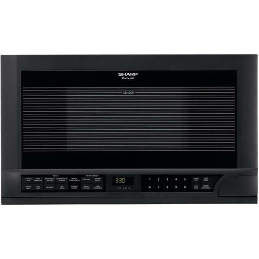 SHARP  1.5 cu. ft. 1100W Black Sharp Over-the-Counter Carousel Microwave Oven - R1210TY-KT