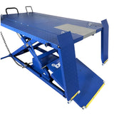 iDEAL Elec-Hydra Motorcycle Lift Bench w/Integrated Motor & Retractable Ramp - M-2200IEH-XR
