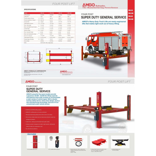 AMGO PRO-40 40,000 lbs 4 Post Lift - PRO-40