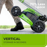 Greenworks 60V 25" Cordless Battery Dual Blade Self-Propelled Lawn Mower w/ Two (2) 4.0Ah Batteries & Dual-Port Charger - 2531502