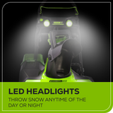 Greenworks 60V 20" Cordless Battery Single-Stage Snow Blower w/ 5.0Ah Battery & Charger - 2608702