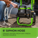 Greenworks 80V 3000-PSI 2.0 GPM Electric Pressure Washer w/ (2) 4.0Ah Batteries & Dual Port Charger - 5124702