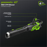 Greenworks 60V Cordless Battery 3PC Handheld Combo Kit w/ String Trimmer, Blower & Hedge Trimmer, (1) 2.5 Ah Battery and Charger - 1369102