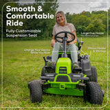 Greenworks 60V 42" Cordless Battery CrossoverT Riding Lawn Mower w/ Six (6) 8.0Ah Batteries and Three (3) Dual Port Turbo Chargers - 7409002