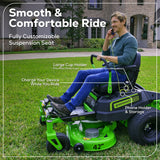 Greenworks 60V 42” Electric CrossoverZ Zero Turn Mower with (4) 8 Ah Batteries and (2) Dual Port Turbo Chargers - 7420502