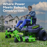 Greenworks 60V 42” Electric CrossoverZ Zero Turn Mower with (6) 8 Ah Batteries and (3) Dual Port Turbo Chargers - 7409302