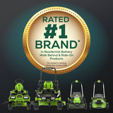 Greenworks 60V 42" Cordless Battery CrossoverT Riding Lawn Mower w/ Six (6) 8.0Ah Batteries and Three (3) Dual Port Turbo Chargers - 7409002