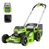 Greenworks 60V 21" Cordless Battery Dual Blade Self-Propelled Mower w/ (1) 8Ah battery and 6A Charger - 2546402
