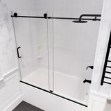 Anzzi Don Series 60 in. x 62 in. Frameless Sliding Tub Door SD-AZ17-01 - SD-AZ17-01BN