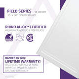Anzzi Field Series 60 in. x 36 in. Shower Base in White SB-AZ012WR - SB-AZ012WR