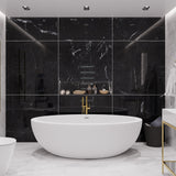 Anzzi Kekehun 6.3 ft. Solid Surface Center Drain Freestanding Bathtub in Matte White FT-AZ8415 - FT-AZ8415
