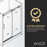 Anzzi Leon Series 48 in. by 76 in. Frameless Sliding Shower Door with Handle SD-AZ8077-01  - SD-AZ8077-01BG