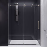 Anzzi Madam Series 60 in. by 76 in. Frameless Sliding Shower Door with Handle SD-AZ13-02 - SD-AZ13-02BN