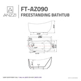 Anzzi Talyah Series 5.92 ft. Freestanding Bathtub in White FT-AZ090 - FT-AZ090
