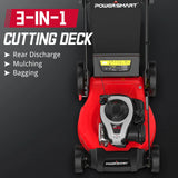 Powersmart 3-In-1 Lawn Mower 21" Self-Propelled 140cc Gas Engine Red New - B8721S2