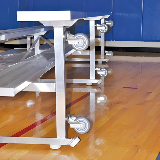 Bleacher - 21 ft. (3 Row - Double Foot Plank) - Tip & Roll - BLDP-321TRG
