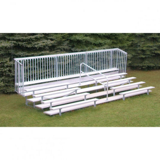 iDeal Jaypro Sports Aluminum Bleachers with Aisle & Guardrail - 10 Rows - 27'L