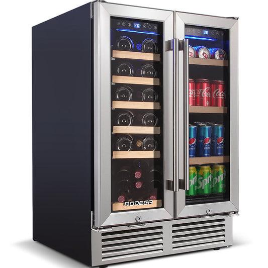 BODEGAcooler 24" Wine and Beverage Cooler Dual Zone 19 Bottles and 57 Cans