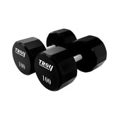 TROY 5-50 lb 12-Sided Urethane Dumbbell Set with Rack -  COMMPAC-TSDU50