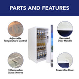 Corona Compact Fridge w/ Bottle Opener, Tempered Glass Shelves, Licensed Corona Artwork, Perfect for Beer-Lovers -COR-90