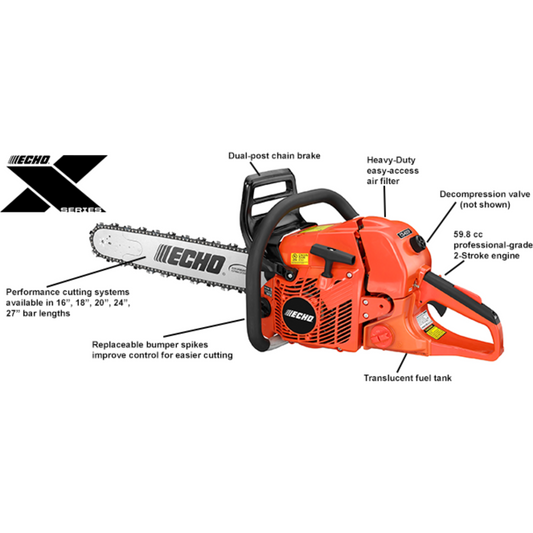 Echo CS-620P Professional Chain Saw - 59.0 CC - 4.43 HP* - CS-620P- Powerhead Only