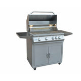 KOKOMO 32" 4-Burner BBQ Grill, Lights & Locking Casters - KO-BAK4BG-PRO