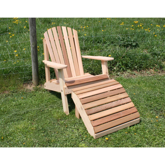 Creekvine Designs Cedar American Forest Adirondack Chair & Footrest Set - WRF526200CVD