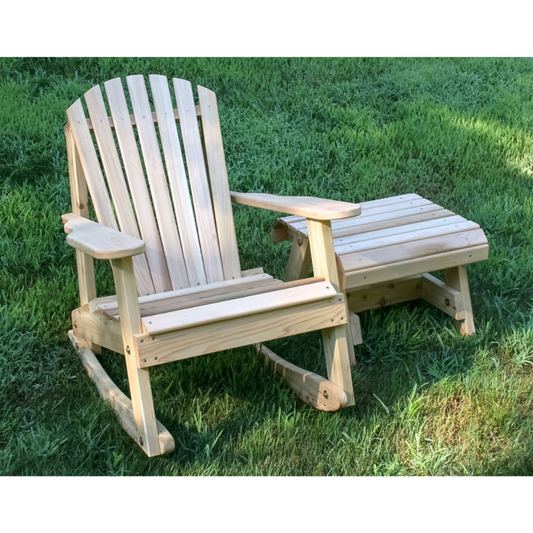 Creekvine Designs Cedar American Forest Adirondack Rocker & Side Table Set - WRFKEYRSETCVD