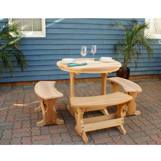 Creekvine Designs Cedar Round Trestle Dining Set - WF6408D-2CVD