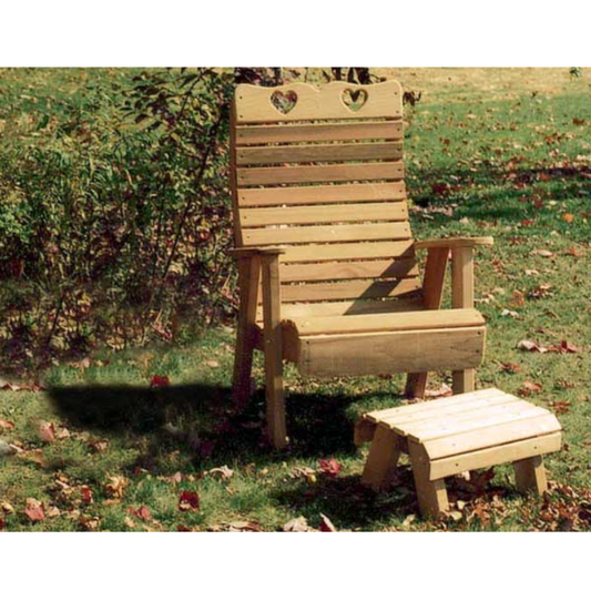 Creekvine Designs Cedar Royal Country Hearts Patio Chair & Footrest Set - WRF1135SETCVD