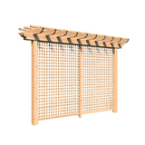 Creekvine Designs Red Cedar Monterrey Pergola with Lattice - HBWRCMPPL3x8CVD
