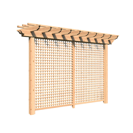 Creekvine Designs Red Cedar Monterrey Pergola with Lattice - HBWRCMPPL3x8CVD