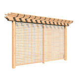 Creekvine Designs Red Cedar Monterrey Pergola with Lattice - HBWRCMPPL3x8CVD