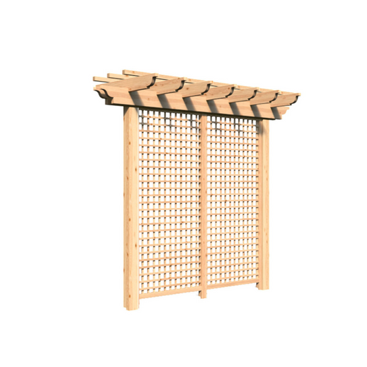 Creekvine Designs Red Cedar Monterrey Pergola with Lattice - HBWRCMPPL3x8CVD