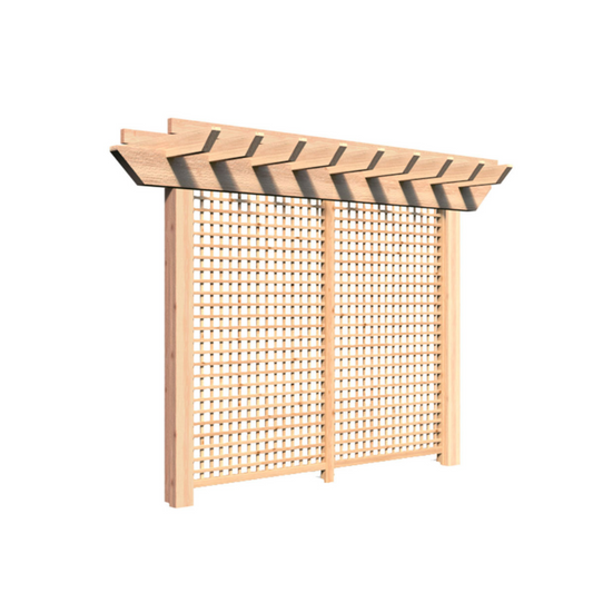 Creekvine Designs Rough Cut Cedar Monterrey Pergola with Lattice - HBWRCCMPPL3x8CVD