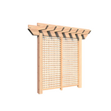 Creekvine Designs Rough Cut Cedar Monterrey Pergola with Lattice - HBWRCCMPPL3x8CVD