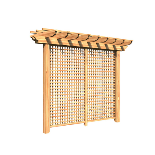 Creekvine Designs Treated Pine Monterrey Pergola with Lattice - HBWTPMPPL3x8CVD