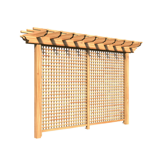 Creekvine Designs Treated Pine Monterrey Pergola with Lattice - HBWTPMPPL3x8CVD